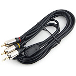 1782402 Кабель аудио Cablexpert CCAB-02-35M2RM-3MB. 3.5 джек(M)/2х RCA (M), черный, 3м, блистер