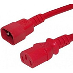 1735250 Hyperline PWC-IEC13-IEC14-1.0-RD кабель питания монитор-компьютер IEC 320 C13 - IEC 320 C14 (3x0.75), 10A, прямая вилка, 1 м, цвет красный