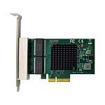 11015671 ORIENT XWT-BM19L4PE4, Сетевая карта PCI-Ex4 v2.0 4xRJ45 Gigabit Ethernet, Broadcom BCM5719 chipset, 10/100/1000 Мбит/с, 2 планки крепления в комплекте