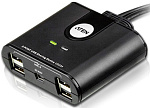 1000339893 Переключатель, электрон., USB, 2 User > 2 устройства + клавиатура + мышь, 2 USB A-тип > 4 USB A-тип, Male > Female, со встроен. шнурами 2х1.2м., (USB