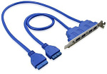 1000551181 Greenconnect Планка USB 3.0 в корпус GC- 20P2UF2, 2 порта 20 pin AF на 4 (гнезда) внешних порта, синий, пакет