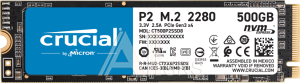 1000677135 Твердотельный накопитель Crucial SSD P2, 500GB, M.2(22x80mm), NVMe, PCIe 3.0 x4, 3D TLC, R/W 2300/940MB/s, IOPs 95 000/215 000, TBW 150, DWPD 0.2 (12