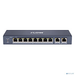 iFLOW F-SW-EU410POE-V/L L2, неуправляемый, 8 портов, 2 uplink порта 1000М RJ45, 802.3af/at, бюджет PoE 60 Вт, поддержка режима передачи до 300м,10Мб/с