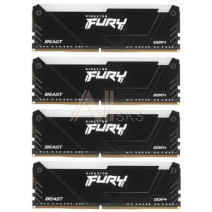 11034874 Память DDR4 4x8GB 3200MHz Kingston KF432C16BB2AK4/32 Fury Beast RGB RTL Gaming PC4-25600 CL16 DIMM 288-pin 1.35В dual rank с радиатором Ret