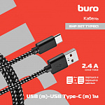 488066 Кабель Buro Braided BHP RET TYPEC1 USB (m)-USB Type-C (m) 1м