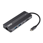 1000789165 Док-станция/ Docking station HIPER USB-C HUB 11in1 (1*USB-C 100W PD, 1*HDMI 4K@60Hz, 2*DP 4K@60Hz, 2*USB-A 3.0 (5Gbps data), 1*USB-C 3.0 (5Gbps data)