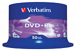49430 Диск DVD+R Verbatim 4.7Gb 16x Cake Box (50шт) (43550)