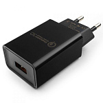 1635794 Cablexpert Адаптер питания, Qualcomm QC 3.0, 100/220V - 1 USB порт 5/9/12V, черный (MP3A-PC-17)