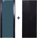TWT-CBB-DR42-6x-S-G1 Комплект дверей 42U, 600 мм, черный, передняя - стекло, задняя - распашная металл