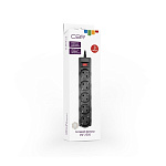 1790501 CBR Сетевой фильтр CSF 2505-3.0 Black CB, 5 евророзеток, длина кабеля 3 метра, цвет чёрный (коробка)