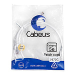 1907791 Cabeus PC-UTP-RJ45-Cat.5e-1m-WH Патч-корд U/UTP, категория 5е, 2xRJ45/8p8c, неэкранированный, белый, PVC, 1м