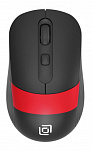 1869093 Мышь Оклик 310MW черный/красный оптическая (3200dpi) беспроводная USB для ноутбука (4but)
