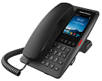Отельный SIP-Телефон Fanvil H6W, 2 SIP-акк., 3.5", 320x480 Цвет. экран, POE, БП в комп., 1x100 Mbps, Wi-Fi 6, Чёрный, 5 прог. клав.