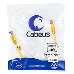 1732981 Cabeus PC-UTP-RJ45-Cat.5e-0.3m-YL-LSZH Патч-кордUTP, категория 5e, 0.3 м, LSZH, неэкранированный,желтый
