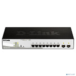 D-Link DGS-1210-10P/FL1A Управляемый L2 коммутатор с 8 портами 10/100/1000Base-T и 2 портами 1000Base-X SFP (8 портов PoE 802.3af/at, PoE бюджет 65 Вт