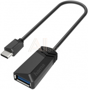 1861926 Адаптер Hama H-200312 USB Type-C (m) USB A(f) (00200312) черный