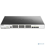 D-Link DGS-3000-28XMP/B1A Управляемый L2 коммутатор с 24 портами 10/100/1000Base-T и 4 портами 10GBase-X SFP+ (24 порта PoE 802.3af/at, PoE-бюджет 370