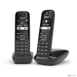 Gigaset [L36852-H2816-S301] AS690(A) DUO Р/Телефон Dect RUS черный (труб. в компл.:2шт) АОН