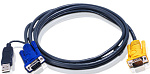 1000169935 Шнур, мон., клав.+мышь USB, SPHD15=>HD DB15+USB A-Тип, Male-2xMale, 8+4 проводов, опрессованный, 1.8 метр., черный/ Intelligent CABLE HD15M/USBAM