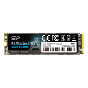 Solid State Disk Silicon Power P34A60 1Tb PCIe Gen3x4 M.2 PCI-Express (PCIe) 2200MBs/1600MBs SP001TBP34A60M28