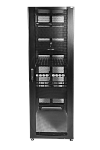 ШТК-СП-42.6.10-48АА-9005 ЦМО Шкаф серверный ПРОФ напольный 42U (600x1000) дверь перфор., задние двойные перфор., черный, в сборе