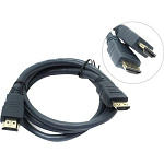 1863331 Wize CP-HM-HM-1M Кабель HDMI,1 м, v.2.0, K-Lock, soft cable, 19M/19M, позол.разъемы, экран, темно-серый, пакет