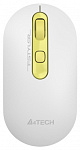 1598986 Мышь A4Tech Fstyler FG20 Daisy белый/желтый оптическая (2000dpi) беспроводная USB для ноутбука (4but)