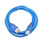 1345656 TELECOM Кабель удлинительный (VUS6956T-5MTBO) USB2.0 AM/AF прозрачная, голубая изоляция 5.0m [6937510850754]
