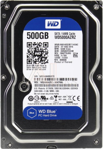 Western Digital HDD SATA-III 500Gb Blue WD5000AZRZ, 5400rpm, 64MB buffer