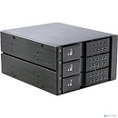 Procase T3-203-SATA3-BK {Hot-swap корзина 3 SATA3/SAS 6Gb (черный) hotswap trayless aluminium mobie rack module (2x5,25) 1xFAN 80x15mm}