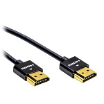 1960330 Filum Кабель HDMI Pro 1 м., slim, ver.2.0b, медь, черный, разъемы: HDMI A male-HDMI A male, пакет. [FL-CProSL-HM-HM-1M] (901878)