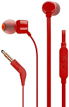 JBLT110RED JBL T110 наушники внутриканальные с микрофоном: 1.2м, цвет красный