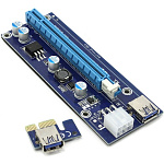 1508569 Espada Переходник/удлинитель (Riser) PCI-Ex1 (M) -> PCI-Ex16 (F)(ver009s), с питанием, 80cm (EPCIeKit) (43370)