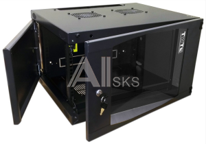Шкаф Шкаф настенный Next, 6U 550x450, стеклянная дверь, черный