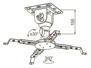 708690 Кронштейн для проектора Kromax PROJECTOR-10 белый макс.20кг потолочный поворот и наклон