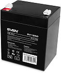 1000368019 Батарея SVEN SV 1250 (12V 5Ah), напряжение 12В, емкость 5А*ч, макс. ток разряда 80А, макс. ток заряда 1.5А, свинцово-кислотная типа AGM, тип клемм F1