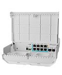 Коммутатор MikroTik netPower Lite 7R CSS610-1GI-7R-2S+OUT (L2) 8x1Гбит/с 2SFP+ 8PoE управляемый