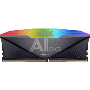 AH4U08G32C28YNBAA-1 Apacer DDR4 8GB 3200MHz DIMM NOX RGB Black Gaming Memory (PC4-25600) CL16 1.35V Intel XMP 2.0, Heat Sink (Retail) 1024*8 3 years (AH4U08G32C28YNBA
