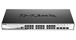 DGS-1210-28X/ME/B2B Коммутатор D-LINK Управляемый L2 , 24x1000Base-T, 4x10GBase-X SFP+, защита от статического электричества до 6 кВ, CLI, консольный порт RJ-45, RPS