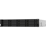 SMB QNAP TS-1232PXU-RP-4G 12-Bay quad-core 64-bit AL324 1.7 GHz rackmount NAS with 250W redundant PSU, 4GB DDR4 UDIMM RAM (max 1x16GB), SATA 6Gb/s, 2x