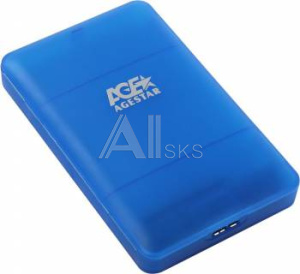 391080 Внешний корпус для HDD/SSD AgeStar 3UBCP3 SATA USB3.0 пластик синий 2.5"