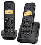 688253 Р/Телефон Dect Gigaset A120 DUO RUS черный (труб. в компл.:2шт) АОН