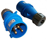 409717 Вилка Lanmaster (LAN-IEC-309-32A1P/M) IEC 309 32A 250V blue