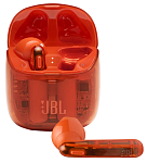 JBLT225TWSGHOSTORG JBL T225 TWS наушники внутриканальные с микрофоном: BT 5.0, до 5 часов, цвет прозрачный/оранжевый