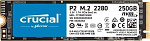 1000659365 Твердотельный накопитель Crucial SSD P2, 250GB, M.2(22x80mm), NVMe, PCIe 3.0 x4, 3D TLC, R/W 2100/1150MB/s, IOPs 170 000/260 000, TBW 150, DWPD 0.3