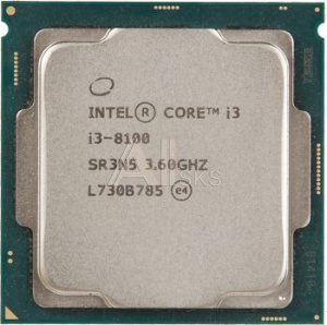 494714 Процессор Intel Original Core i3 8100 Soc-1151v2 (CM8068403377308S R3N5) (3.6GHz/Intel UHD Graphics 630) OEM