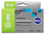 690136 Картридж струйный Cactus CS-EPT0922 T0922 голубой (6.6мл) для Epson Stylus C91/CX4300/T26/T27/TX106/TX109/TX117/TX119