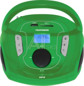 1088087 Аудиомагнитола Telefunken TF-SRP3471B зеленый 3Вт/MP3/FM(dig)/USB/BT/SD