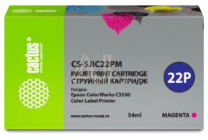 1563102 Картридж струйный Cactus CS-SJIC22PM C33S020603 пурпурный (34мл) для Epson ColorWorks C3500