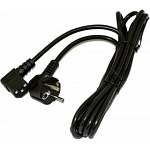 1735259 Hyperline PWC-IEC13A-SHM-3.0-BK кабель питания компьютера (Schuko+C13 (угловая)) (3x1.0), 10A, угловая вилка, 3м, цвет черный